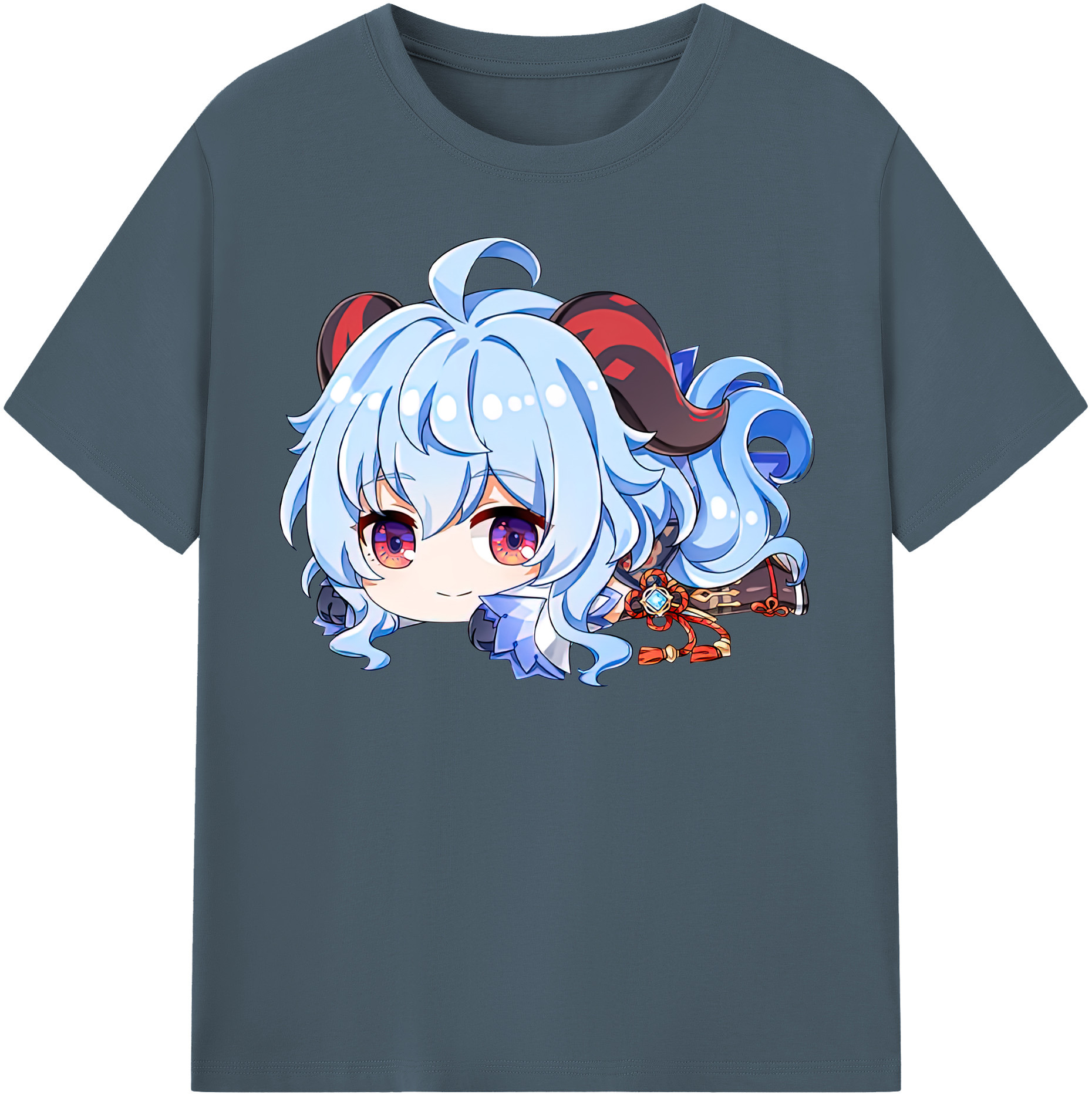 げんし神 甘雨 かんう genshin Ganyu 綿100％半袖Tシャツ（フロントプリント）